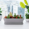 MyGift 14 Inch Oval Modern Gray Concrete Succulent Planter Pot