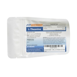 FitPowders L-Theanine Powder, 100% Pure L Theanine Powder Bulk Supplement, Scoop Included, Non-GMO, Vegan, Gluten Free (25 Grams)