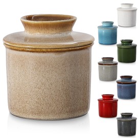 Ceramic Butter Crock with lid for Countertop,French Butter Dish