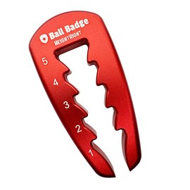 Ball Badge HeightRight Adjustable Golf Tee Height Tool – Precision Tee Height Setter - Golf Training Aid, Gadgets, & Accessory Gift:_Red