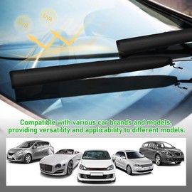 ULTECHNOVO 1 Pair Car Wiper Covers, Frost, Rain and Ice Snow Protection, Bird Poop, Windshield Wiper Protector forTrucks Cars SUVs, Also be Used as Umbrella, Hiking Pole Storage Cover (Black)