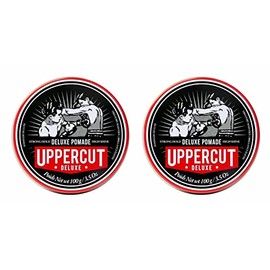 Uppercut Deluxe, pomada de lujo, pomada profesional a base de agua para looks clásicos y atemporales, fijación fuerte y alto brillo, 2 x 100 g