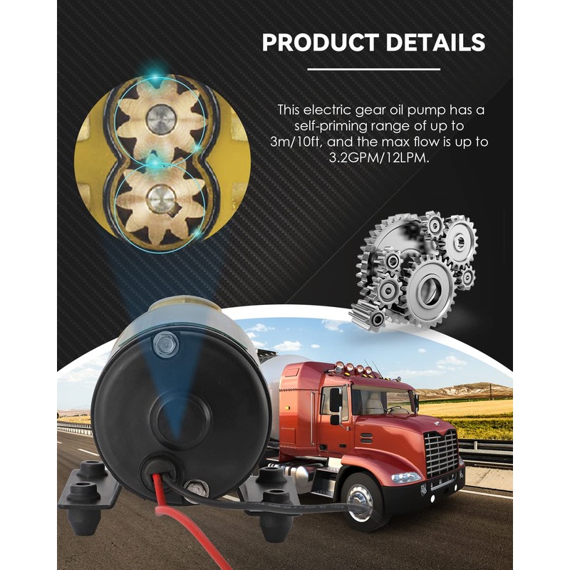 Mxmoonant 12V Oil Transfer Pump, 3.2GPM Self Priming Oil Change