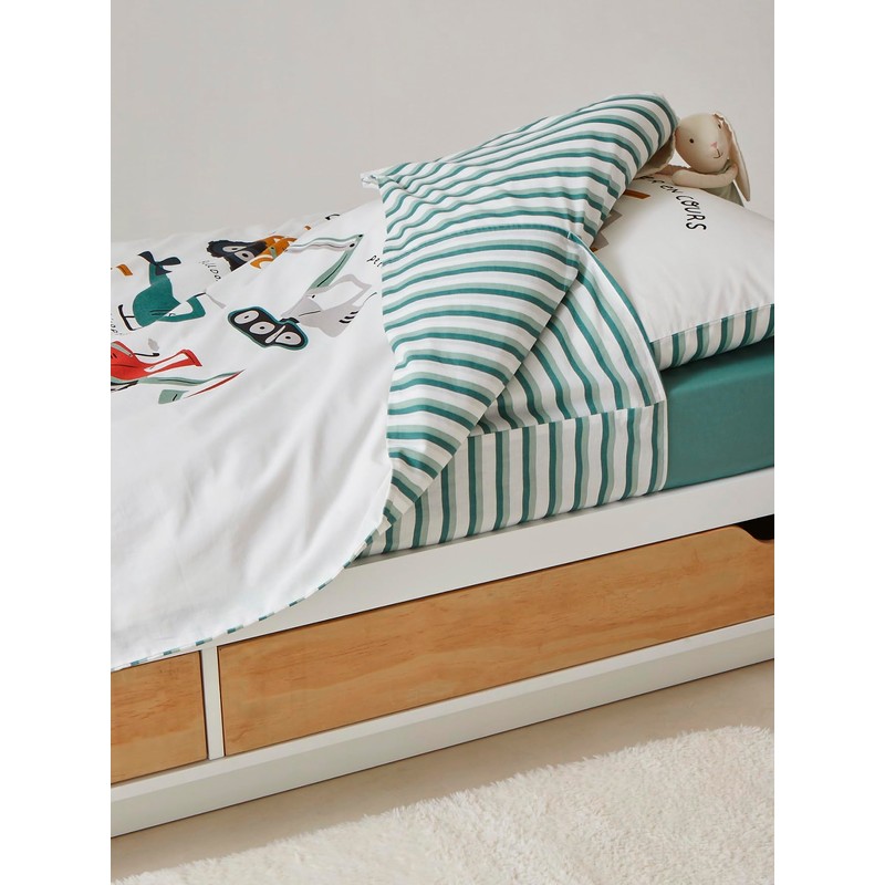 VERTBAUDET Children's Duvet Cover Set Magi Duvet Cover Engins White