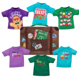 The Elf on the Shelf Claus Couture T-Shirt Set: 6 T-Shirts for Scout Elves (Scout Elf not included)