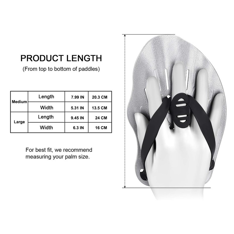 SantTop Contour Swim Paddles Hand, Swim Training Hand Paddles with