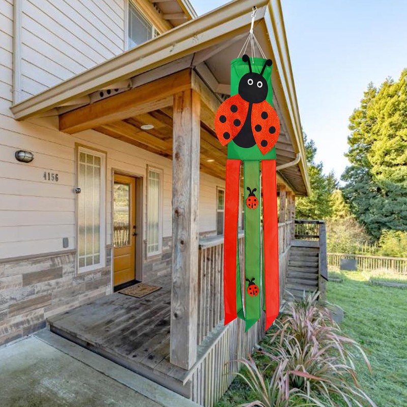 THQZLH Ladybug Spring Wind Sock - Adorable Outdoor windsocks for