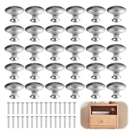 LCUHAVA 30 Stainless Steel Drawer Handles with 30 Screws Cabinet Handles Furniture Handles Stainless Steel Easy to Assemble Handles for Kitchen Cabinets Furniture Knobs, Applies to Drawer Knobs