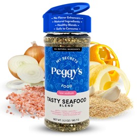 My Secrets Peggy’s Food Tasty Seafood Seasoning Blend – Low Sodium Spice Seasoning Mix – Natural Seafood Herb Spice Seasoning with Himalayan Pink Salt – 3.2 Oz Pack