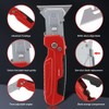 2-in-1 Folding Utility Knife and Scraper with Built-In Blade Storage,Includes