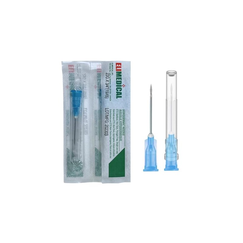 Aguja Luer Lock desechable 32Ga 4 mm, paquete de 100