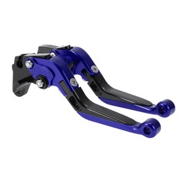 Motoforti Short Long Brake Clutch Levers for Yamaha WR125X 2009-2015 Adjustable Motorcycle Handlebar Brake Lever Aluminum Alloy Blue Head Black Handle