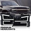 CNNELL LED DRL Headlights Assembly Compatible with Chevy Silverado Avalanche