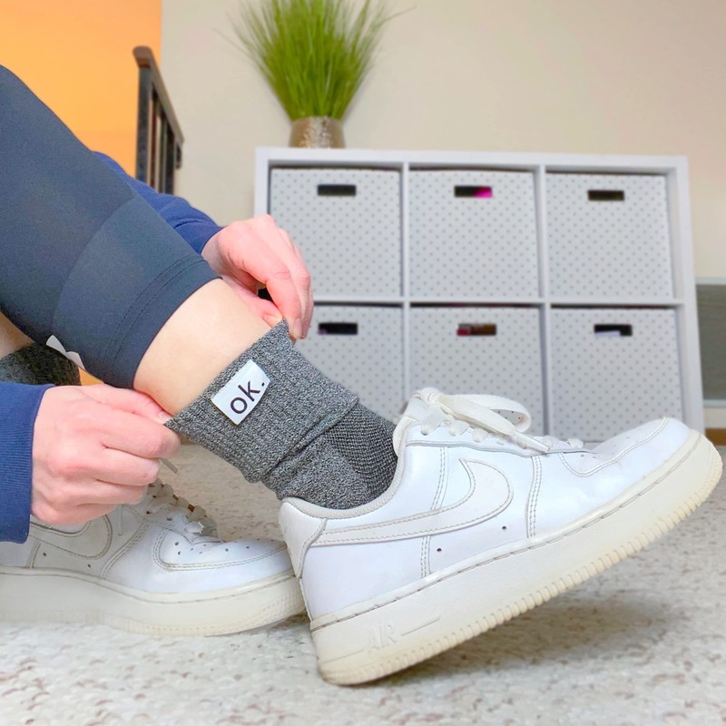 Ok. Grounding Socks Grey L - Faraday Earthing Silver Conductive