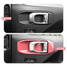 SQQP Inner Door Handle Bowl Cover Compatible with 2018-2022 Jeep Wrangler JL 4-Door(Pink)