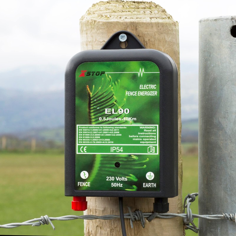 230v Mains Powered Electric Fence Energiser X-Stop EL90 10Km Range,