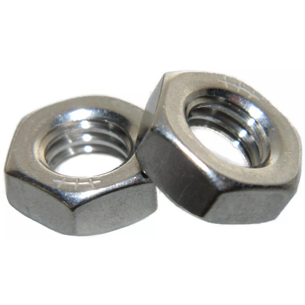 Fastenere Stainless Steel Fine thread thin jam half height Hex