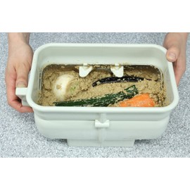 Handle Stirring Type Bran Pickled Container "Bran Raku Alpha"