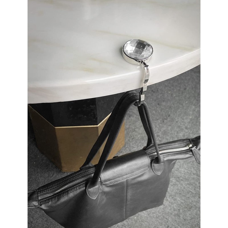 Foldable Purse Hook Floding Handbag Hanger Rhinestone Bag Holder for