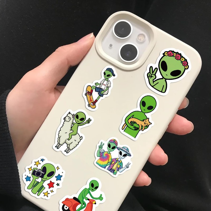 500PCS Aliens Stickers 10 Styles Sticker Rolls Space Stickers Aliens