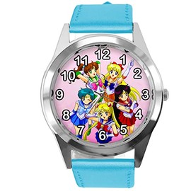 TAPORT Blue Leather Round Watch for Manga Fans Blue Strap, blue, Strap