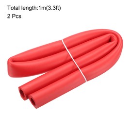 sourcing map 2pcs 3.3ft Pipe Insulation Tube 18mm ID 1 3/16 inch(30mm) OD Foam Tubing for Handle Grip Support, Red