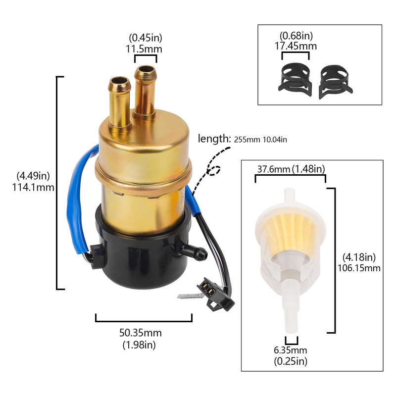 MOACCE Electric Fuel Pump Replacement for Honda CBR600F 1987-1990/CBR600F2 1991-1994/CBR600F3