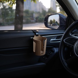 LITTLEMOLE Large Car Door Cup Holder, Vehicle Armrest Cup Holder for Almost Any Size Bottle or Can