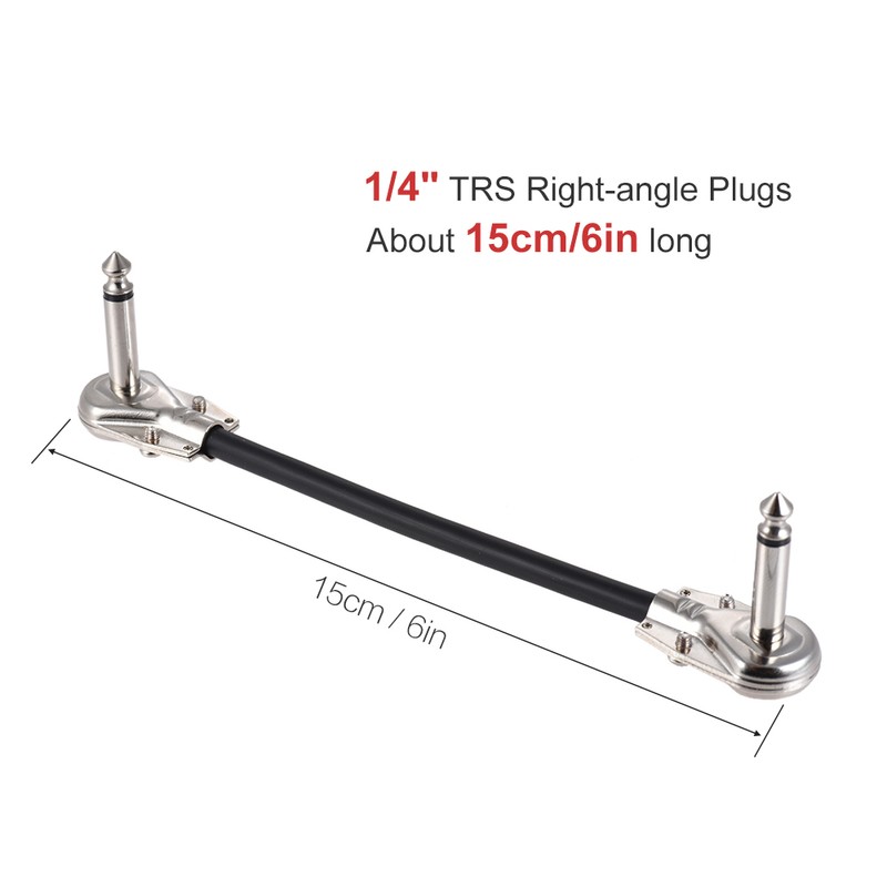 15cm/ 6in Guitar Effect Pedal Instrument Patch Cable 1/4'' Silver