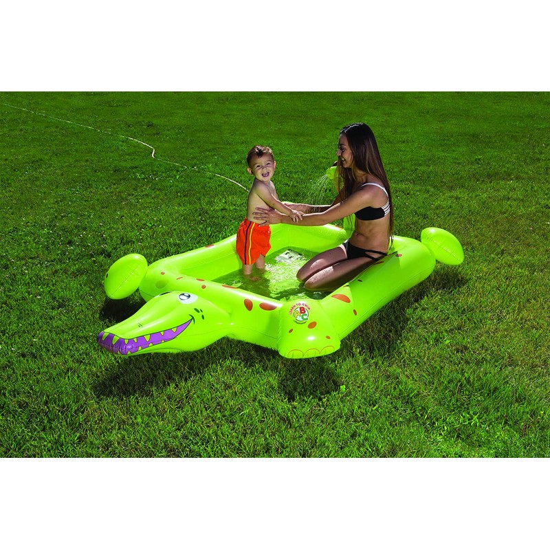 Poolmaster Crocodile Spray Inflatable Kiddie Swimming & Wading Pool for