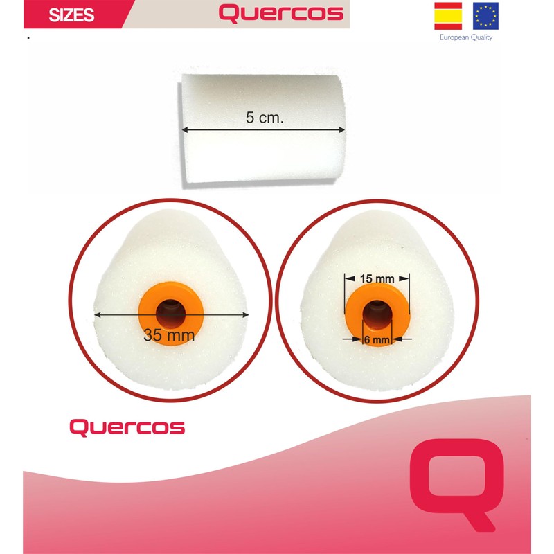 Quercos Paint Roller 5 cm Superfine 2 Pieces Paint Roller,