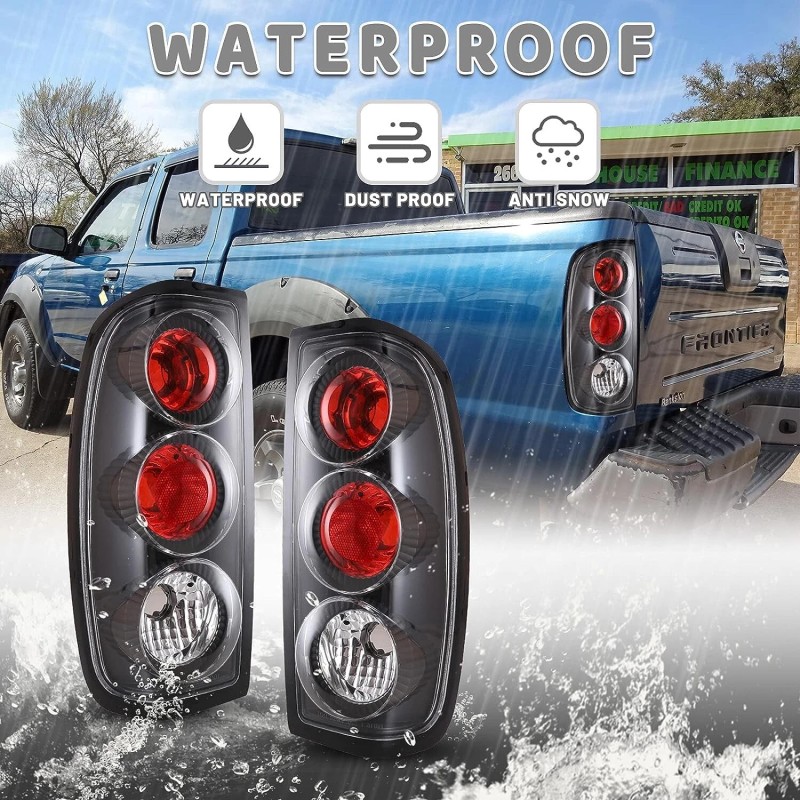 Wolfx Tail Lights Clear for 1998-04 Nissan Frontier Pickup Rear