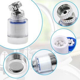 SLNXA 3pzs Filtro de Agua para Llave, Filtración de Llave de Cocina de 360°, Filtro de Agua para Grifo con 15 Elementos Filtrantes, 3 Interfaz universal, Elimina el Fluoruro de Cloro(21pzs)