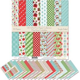 Miss Kate Cuttables Paper Pack - Oh What Fun - Scrapbook Premium Special Paper Single Sided 12" x 12" Collection Contains 16 Sheets