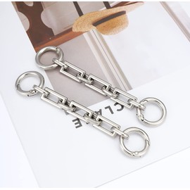 Anbys 2pcs Purse Strap Extender Bag Extender Chain Oblong Shape Replacement Purse Chain Extender Bag Charms for Crossbody Bag Purse Shoulder Handbags(Silver1)