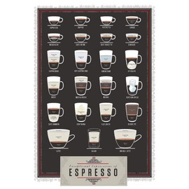 Schatzmix Tin Sign Coffee Espresso Variety Overview Metal Sign Wall Decoration 20 x 30 cm Tin Sign