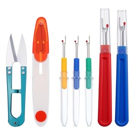 7 Pcs Stitch Ripper Seam Ripper Stitch Unpicker Tool Unpicker Sewing Tool Sewing Accessories Thread Cutter Large with Trimming Scissor for All Kinds of Sewings Jobs,Crafting, DIY