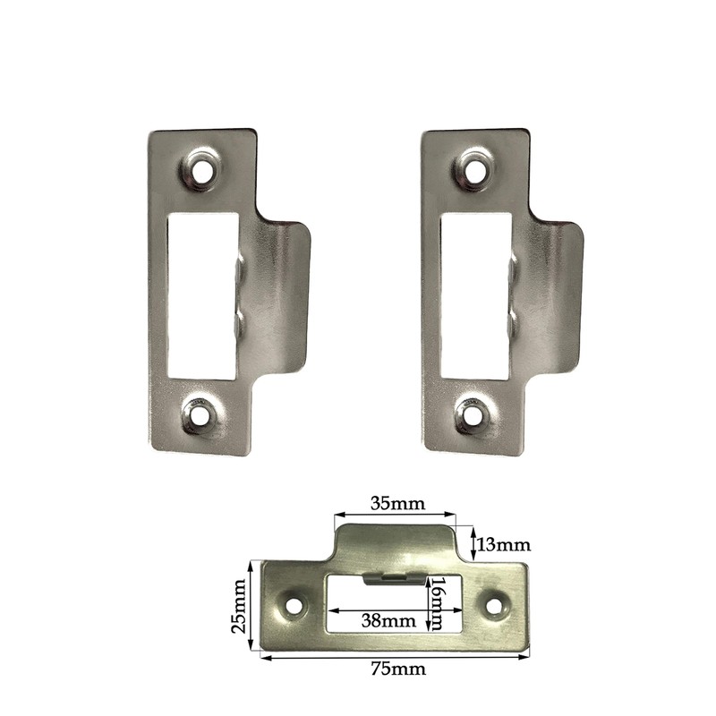 Short Strike Plate Mortice Latch x 1 - Polished Stainless