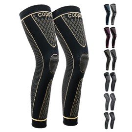 Full Leg Sleeves Long Compression Leg Sleeve Knee Sleeves Protect Leg, for Man Women Basketball, Arthritis Cycling Sport Football, Reduce Varicose Veins and Swelling of Legs