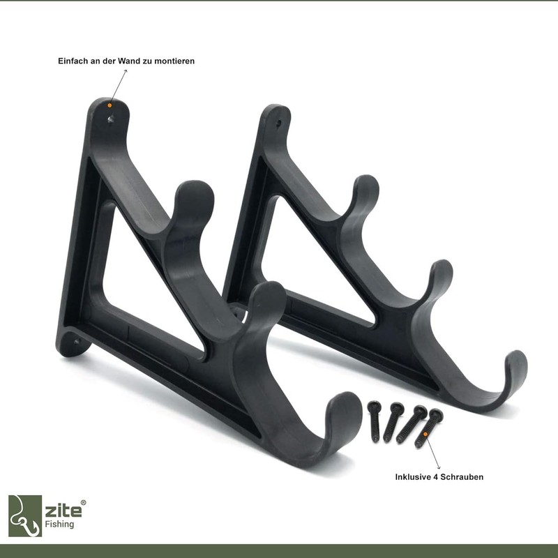 Zite Fishing Rod Wall Mount Set, Rod Holder for Wall