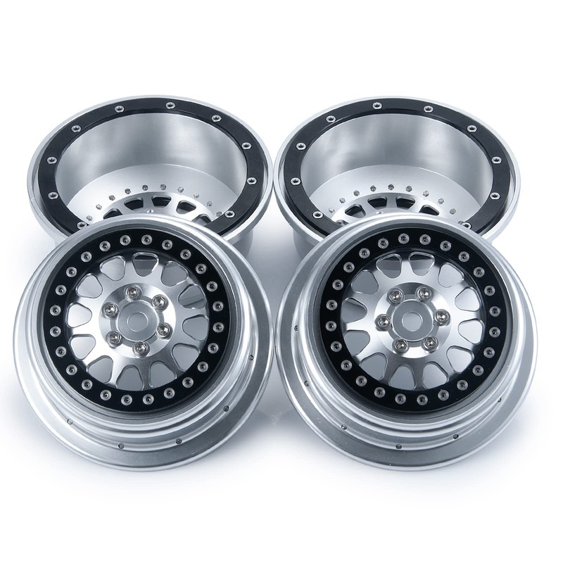 CNC Beadlock Wheel Rims Wheel Hubs for 1:10 Losi Baja