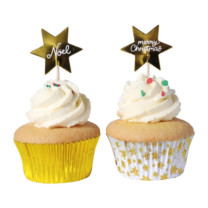 PME Christmas Cupcake & Topper Set of 24 - Golden