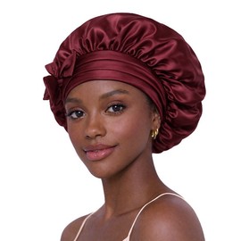 Casa Della Silk Serenita Mulberry Silk Hair Bonnet – Bordeaux Red