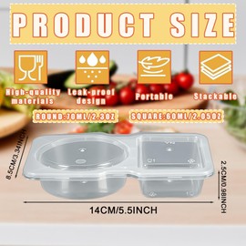 ZcrPrn Reusable Snack Containers,Snack Pots,10Pcs Double Compartment Snack Pot Snack Pots with Lids Snack Containers,Snack Box with Compartments for Meal Work Picnic Travel