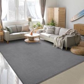 Large Grey Rugs for Living Room, Minimalist Area Rugs 6x9, Soft Memory-Foam Rugs for Bedroom, Thicked Rugs for Men Boys Girls Kids Nursery Room, Washable Dorm Apartment Rug Floor Carpets