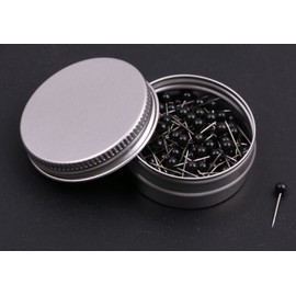 Tupalizy 1/8 Inch Small Round Head Map Tacks Pins for Home Office Use and DIY Craft Project (Black, 100PCS)
