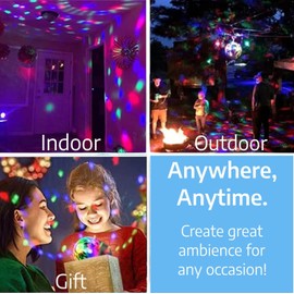 LuminKing Disco Ball - Music Controlled Party Lighting with USB Connection, Portable & Lightweight