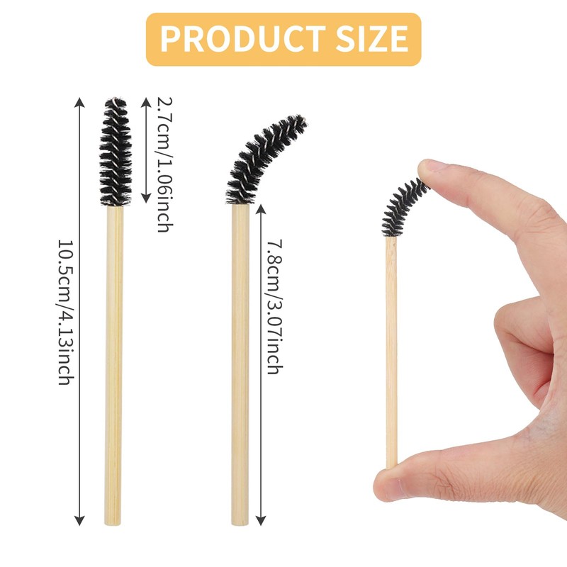 Disposable Lash Mascara Wands, 50PCS Bamboo Eyelash Mascara Brushes, Black