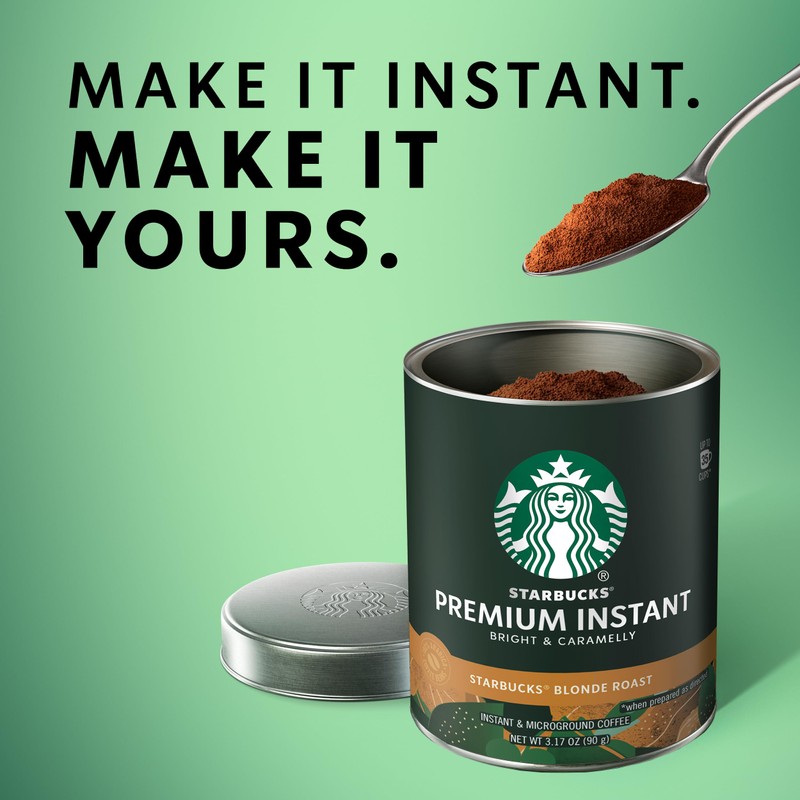 Starbucks Premium Instant Coffee, Blonde Roast, 100% Arabica Beans, 3