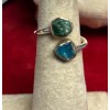 Natural Creations Emerald And Blue Apatite thumb ring sterling silver